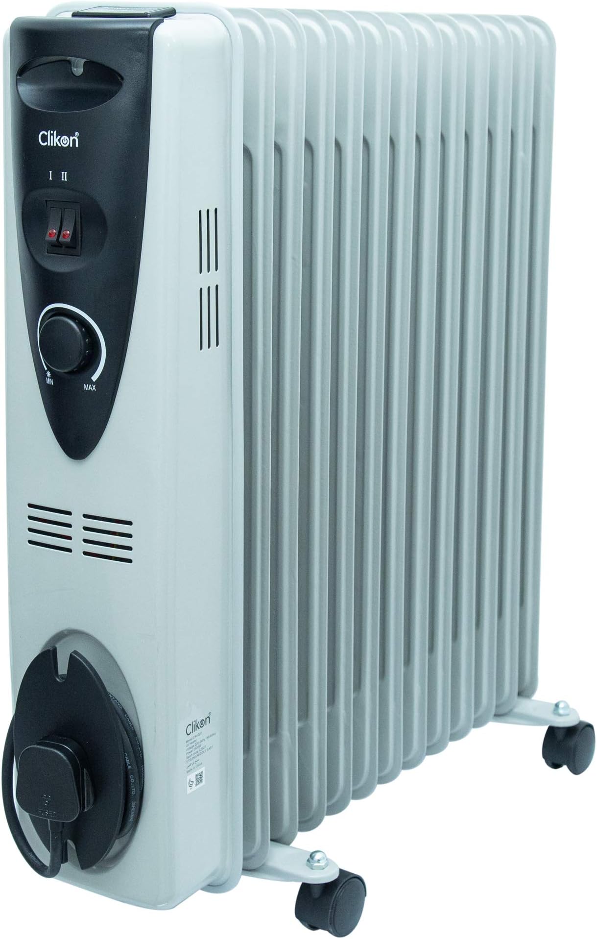 Clikon Oil Heater, 13 Fins, 3 Heating Settings 2500 Watt Black CK4220