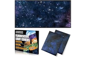 ANGSYLTH 2 Pcs Fluorescent Light Covers - 4 x 2 Feet Light Covers for Ceiling Lights Classroom, Magnetic Light Filters for Office, Hospitals, Home.