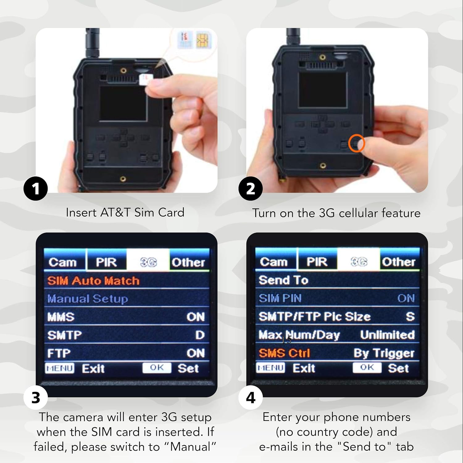 CREATIVE XP 3G Cellular Trail Cameras – Outdoor WiFi Full HD Wild Game Camera with Night Vision for Deer Hunting, Security - Wireless Waterproof and Motion Activated – 32GB SD Card + Sim Card (3-Pack) : Electronics