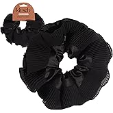 Kitsch Recycled Fabric Pleated Scrunchie – Halloween Hair Scrunchie for Women’s Hair – Chic Hair Accessories & Halloween Acce