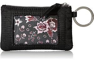 Vera Bradley Women's Performance Twill Zip ID Case Wallet, Black, One Size