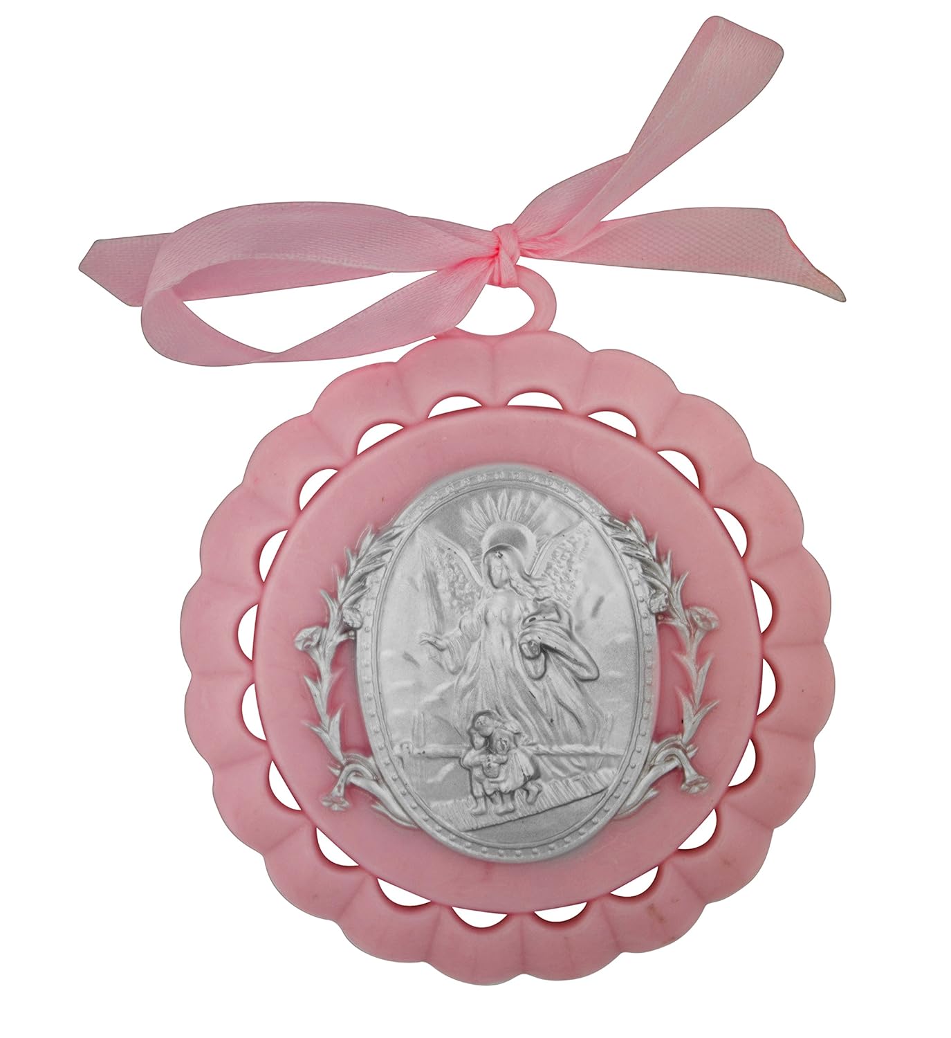 Guardian Angel Crib Medal (Pink) Baby