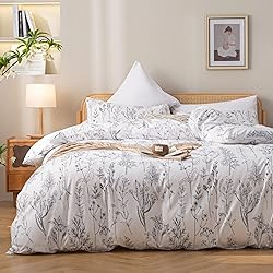 JANZAA Queen Comforter Set Bed in a Bag Queen White