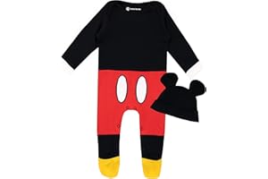Disney Baby Boys' Mickey Mouse Footies and Hat Set