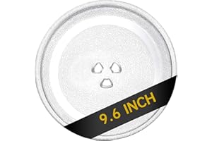 Rotaglass 9.6" Microwave Glass Turntable Plate, 9.6" / 24.4cm Microwave Tray Replacement Glass Plate, Glass Tray Replacement for LG, GE, Magic Chef, Hotpoint, Panasonic, Kenmore, etc