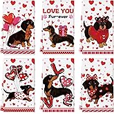 QIONG MENG Valentines Day Kitchen Towels 14x21 Inch Dachshund Weiner Dog Kitchen Dish Towels Hand Towels Seasonal Holiday Anniversary Indoor Bathroom Decoration Set of 6