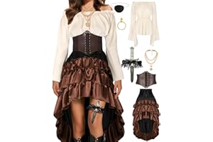 CICOCI Pirate Costume Women Outfits Renaissance Corset Steampunk Skirt Top Pirate Accessories Full Halloween Costume
