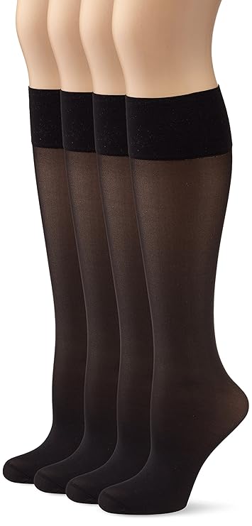 MyWay Damen Fein-Kniestrümpfe mit Stützfunktion Matt, 4er Pack, 40 DEN