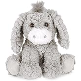 Bearington Donny Plush Donkey Stuffed Animal - 10.5" Soft Gray Donkey Toy with Scruffy Fur and Weighted Body - Adorable Cuddly Farm Animal Plush Gift for Kids, Toddlers, Babies, and Donkey Lovers