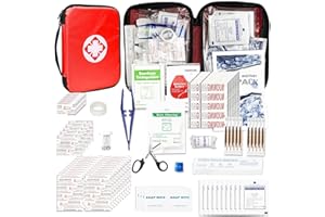 Travel-First Aid-Kit Car-Home 300PCS Survival-Kit Outdoor-Adventure - Small Portable Red Emergency Essential Sets Office Hiking Camping Business Public Must Have First Aid Gear Equipment 1st Aid