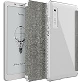 TUDIA SKN FLIP Designed for Onyx Boox Palma 2 Case - [Magnetic Closure] Shockproof Slim Transparent TPU Back with Textured Le