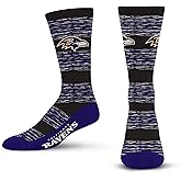 For Bare Feet NFL mens Rmc Multi Stripe Crew Sock Nfl