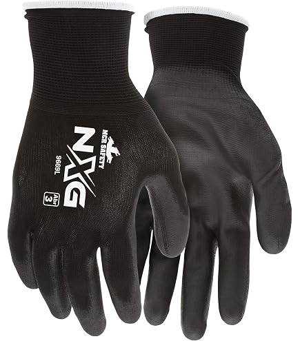 MCR Safety 9669L NXG Work Gloves 13 Gauge Black Nylon Shell Black