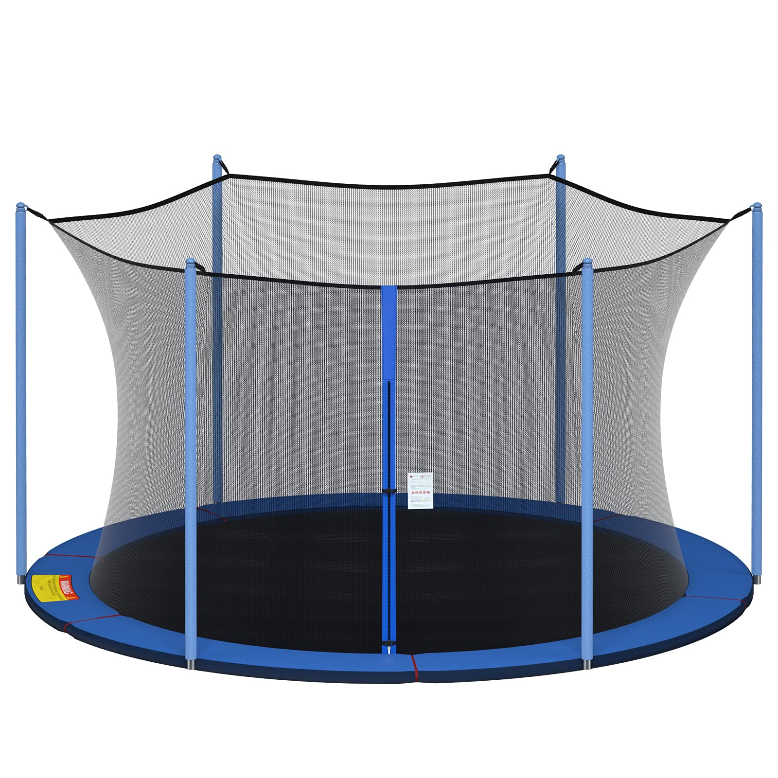 Cliselda Trampoline Replacement Safety Net for 6 Straight Poles Round Frame Trampolines, Breathable and Weather-Resistant, with Adjustable Straps, Zippers, Protection Buckles(Net Only)