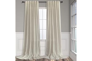 PITALK Flax Linen Curtains 84 Inch Length for Bedroom 2 Panels Back Tab Pocket Light Filtering Simple Canvas Cloth Look Semi Sheer Beige Curtains for Living Room Dining Burlap Sand Beach Decor 52x84 Long Tan