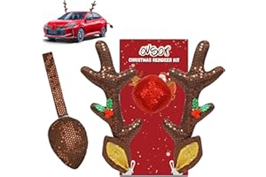 ovsor Christmas Reindeer Car Decoration - Christmas Antler Kit with 4 in 1 for Reindeer Car Decoration, Car Decorations Exterior as Way of Expanding Christmas Spirit