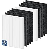 [2+8 Pack] 115115 Replacement Filter A Size 21 for Winix PlasmaWave C535, 5300, 5300-2, P300, 6300, 6300-2, AM90, 9000, 5000, 5000B, C909, 9800 Air Purifiers, 2 HEPA Filters+8 Pre-Filters
