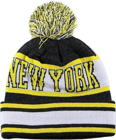 black and yellow beanie hats