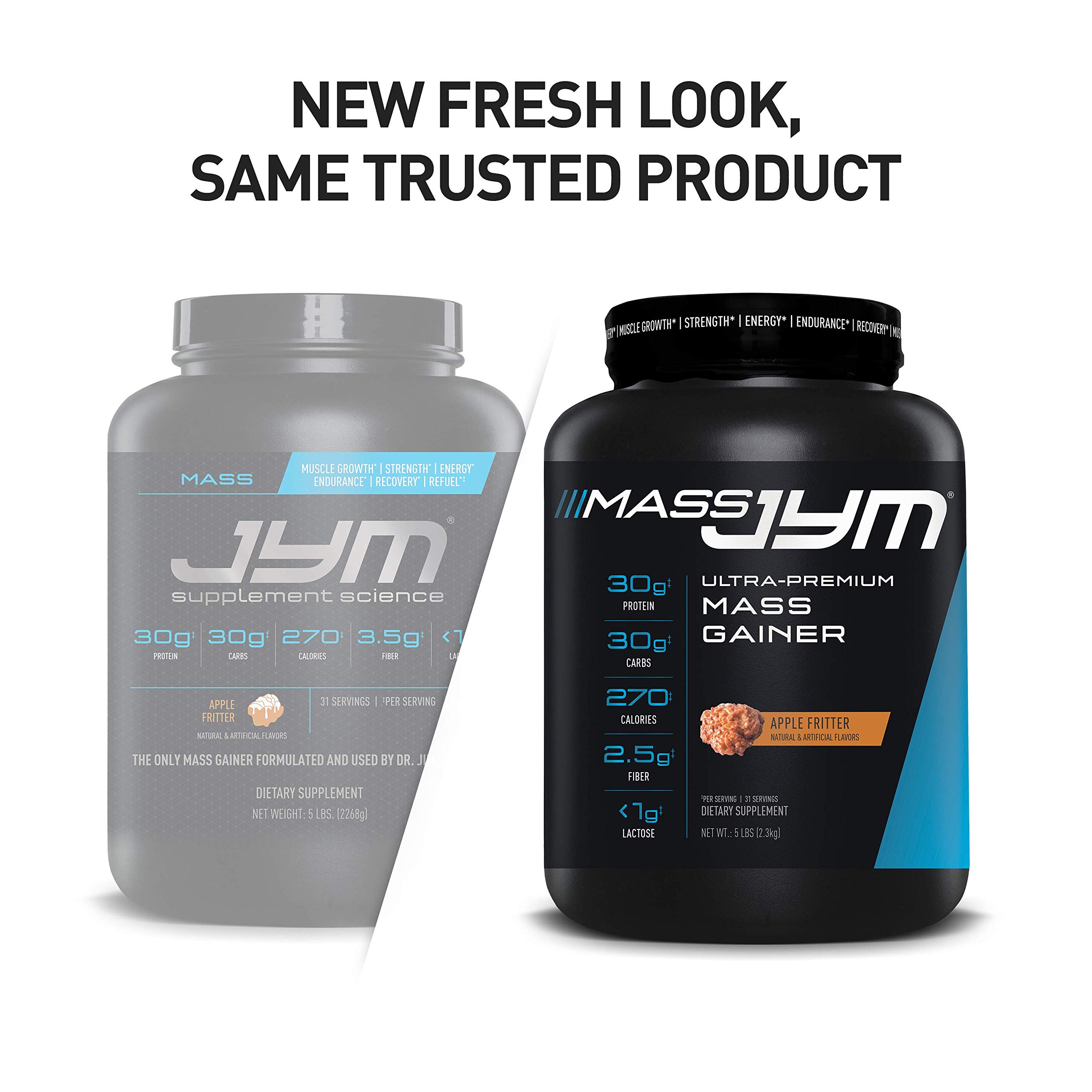 JYM Supplement Science Mass JYM Tahitian Vanilla Bean Weight Gainer Protein Powder - Egg White, Milk, Whey Protein Isolates & Micellar Casein, 5 lbs