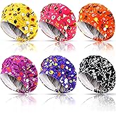 Maiteenly Valentines Satin Lined Scrub Caps Women Bouffant Nursing Hats with Button and Sweatband Adjustable Working Hat