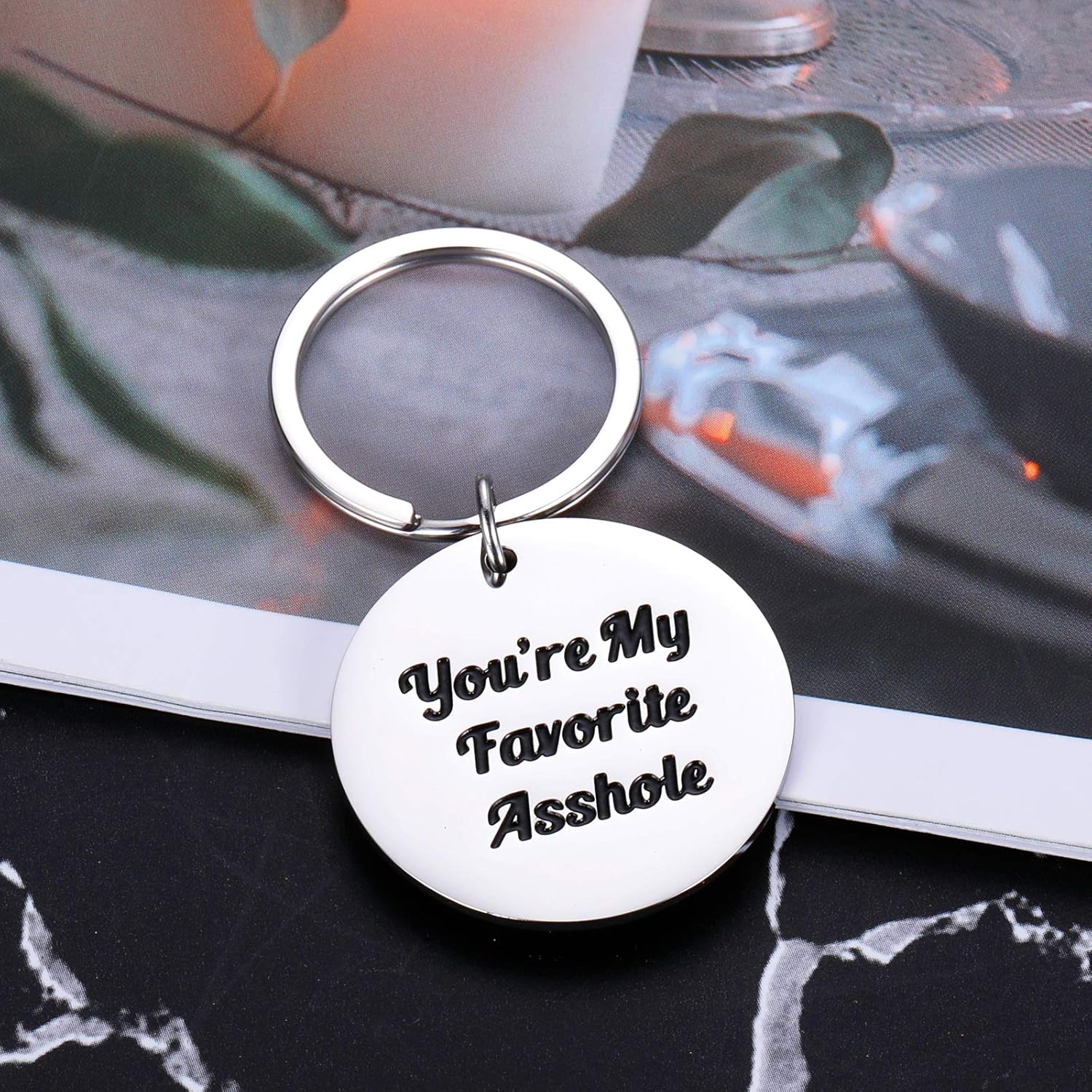 Funny Gifts Men Keychain Husband Boyfriend Present You’re My Favorite Asshole Keyring for Anniversary Valentines Wedding Birthday Christmas Thanksgivings BF Hubby Jewelry at  Men’s Clothing store