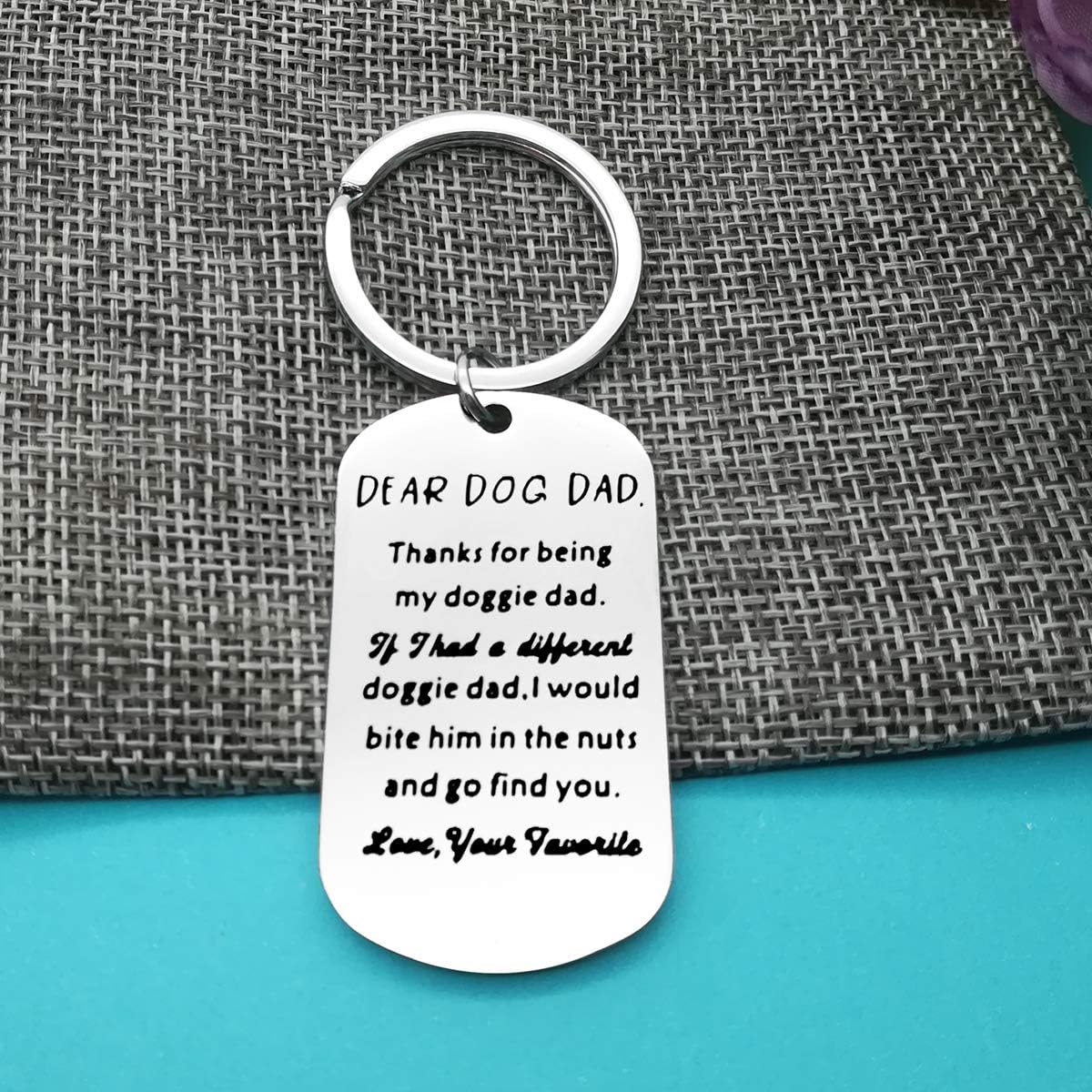 Huwujiu Dog Dad Gifts Keyring Christmas Birthday Gifts Dog Lovers Gifts Funny Dog Owner Gifts for Dog Dad Fathers Day Gift Dog Daddy Gifts for Men - Image 3