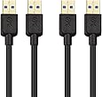 Cable Matters 2-Pack, SuperSpeed USB 3.0 Type A Cable in Black 6 Feet