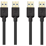 Cable Matters 2-Pack, SuperSpeed USB 3.0 Type A Cable in Black 6 Feet