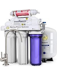 iSpring 6-Stage Superb Taste High Capacity Under Sink Reverse Osmosis Drinking Water Filter System with Alkaline Remineralization - Healthier pH+ WQA Gold Seal Certified (NSF/ANSI 58) - RCC7AK