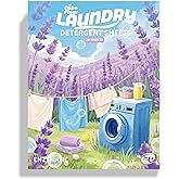 Laundry Detergent Sheets, Lavender Scent - 40 Loads |Effective & Eco-Conscious Cleaning| Pre-Measured, Liquidless for Deep Clean | Hypoallergenic, Washing Soda Travel Laundry Soap Strips