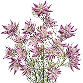 Hollyone 3Pcs Purple Artificial Flowers Silk 26.3" Fake Protea Flower with Long Stem Faux Flowers Arrangement Branch with 6 Heads for DIY Wedding Party Table Centerpiece Floral Bouquets Home Decor