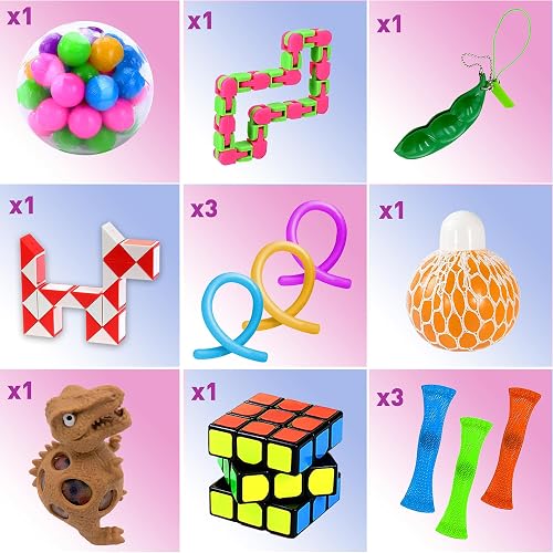 Fidget Toys Anti-Stress – Lot De 31 Pièces Pop It Et Balles – Soulage L'Anxiété, Améliore La Concentration – Enfant Et Adulte
