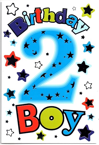 Birthday Card For Two 2 Year Old Boy Free 1st Class Post Uk Amazon Co Uk Office Products