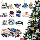 Chunful 36 Pcs Hockey Stick Ornaments Wooden Hockey Ornament for Tree Bulk Hanging Tree Decorations DIY Crafts Sports Lover Gifts for Sport Game Day Party Supplies