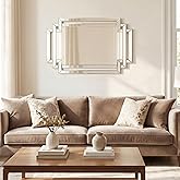 Empire Art Direct Crosspath Rectangular Beveled Framed Wall Mirror, Ready to Hang, Living Room, Bedroom & Office, 30" x 44" x