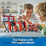 LEGO City Fire Station 60414 with Fire Engine 5 Minifigures Dog Figure view 3