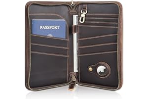 POLARE ORIGINAL Polare Full Grain Leather Family Travel Passport Wallet and Documents Organizer RFID Blocking Case Holder Fits 6 Passports for Men and Women