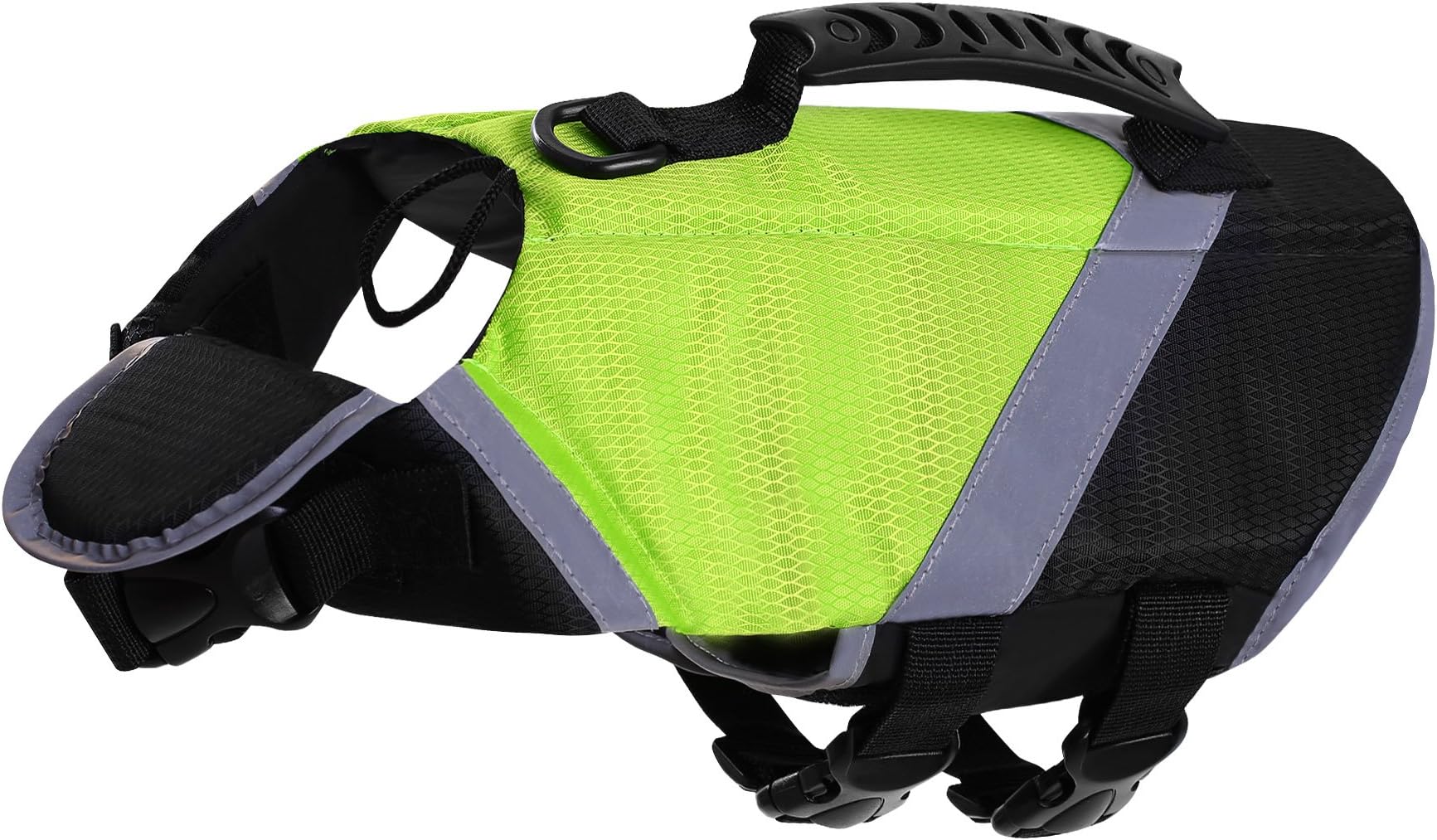 SAWMONG Dog Life Jacket, Pet Swim Vest, Dogs Life Preserver, Floatation Coat with Reflective Stripe Bulldog Terrier Corgis Saver in Orange Green for Small Medium Large Dogs Swimming Boating Hunting