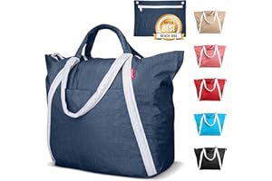 Bodysurf Beach Bags Waterproof Sandproof - Packable Foldable Nylon Zipper Tote Bag for Travel Lightweight, Pool, Boat, Cruise