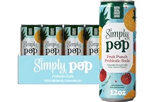 Simply POP Prebiotic Soda Fruit Punch Cans, 12 fl oz, 12 Pack