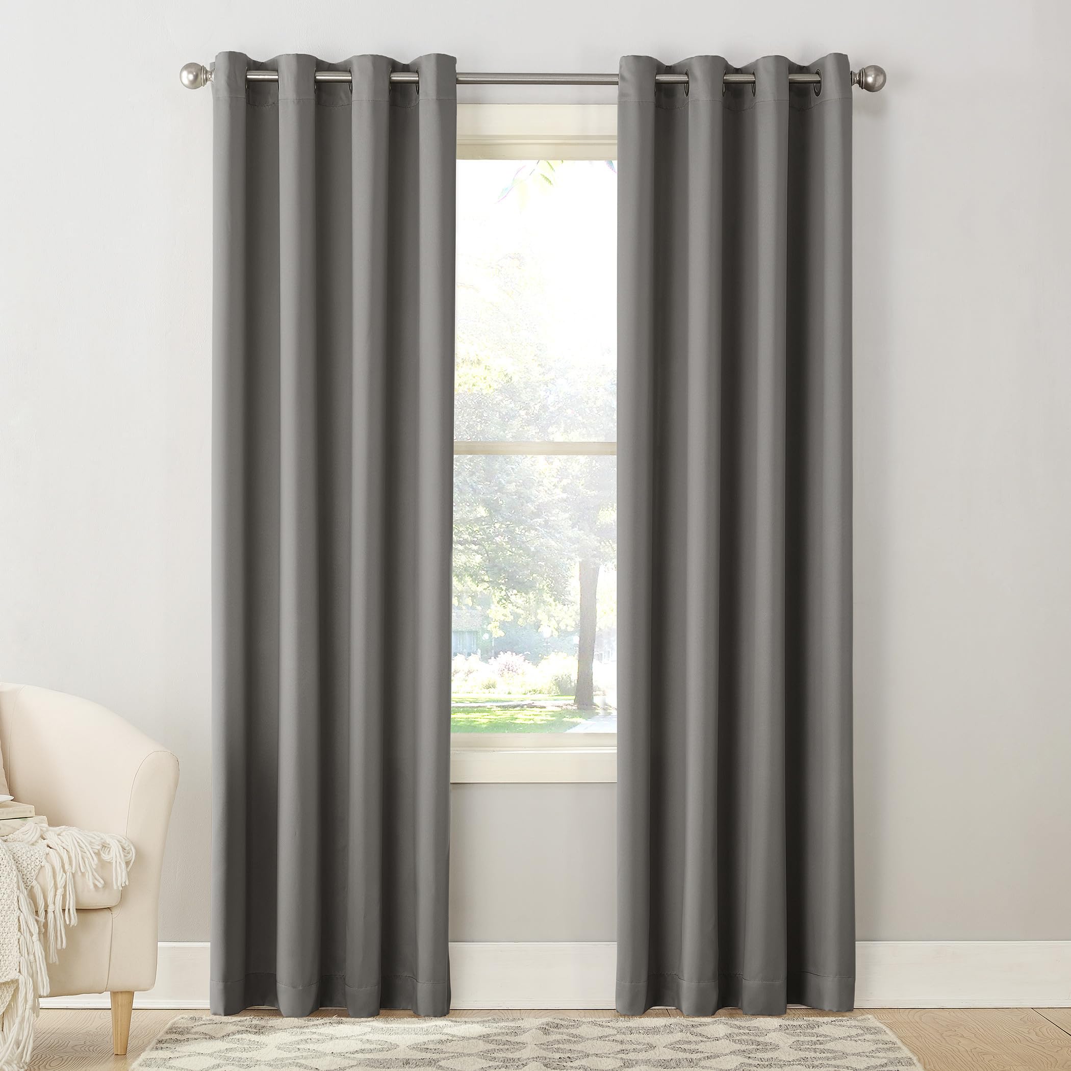 Sun Zero Barrow Energy Efficient Grommet Curtain Single Panel
