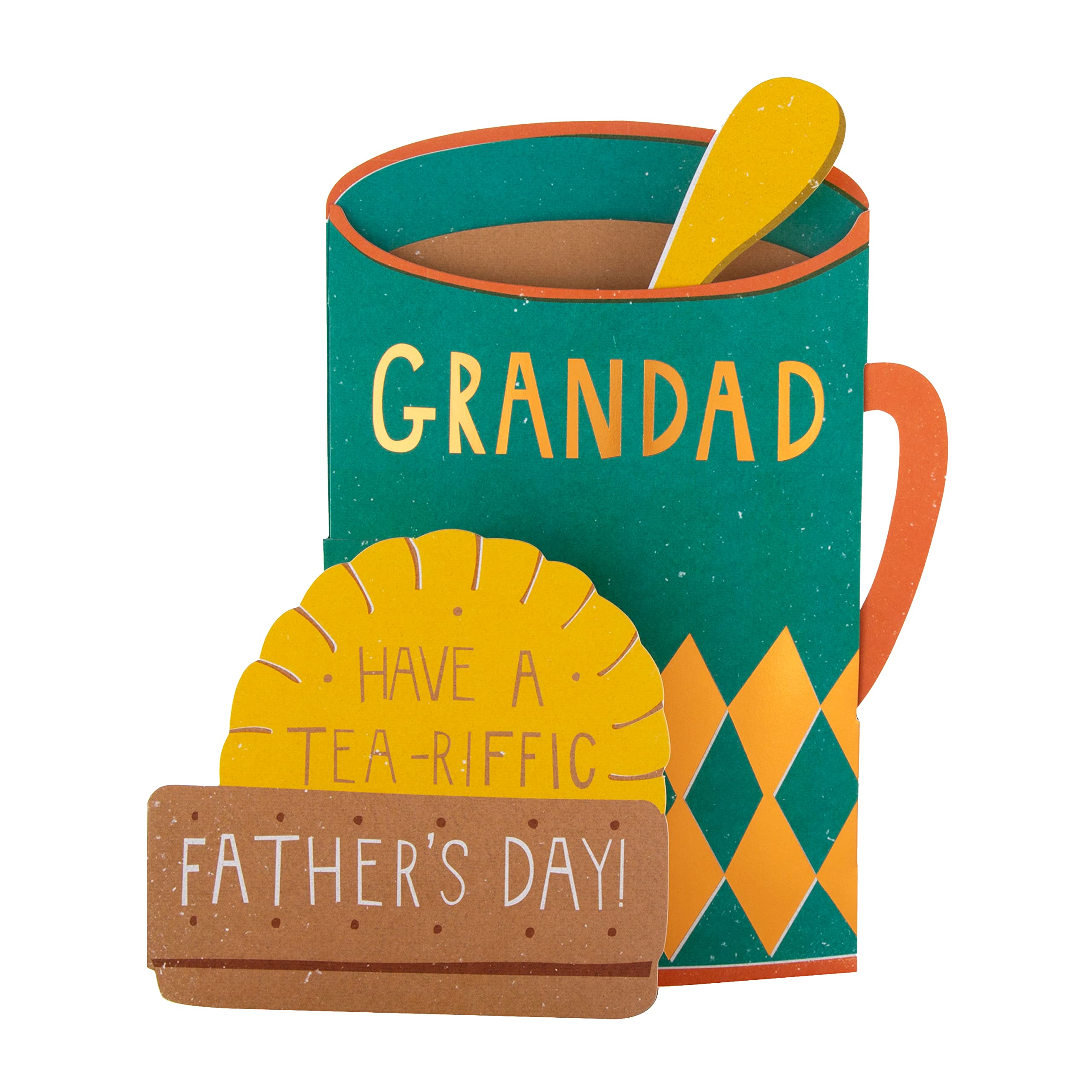 Hallmark 3D Fathers Day Card for Grandad - Tea and Biscuit Design