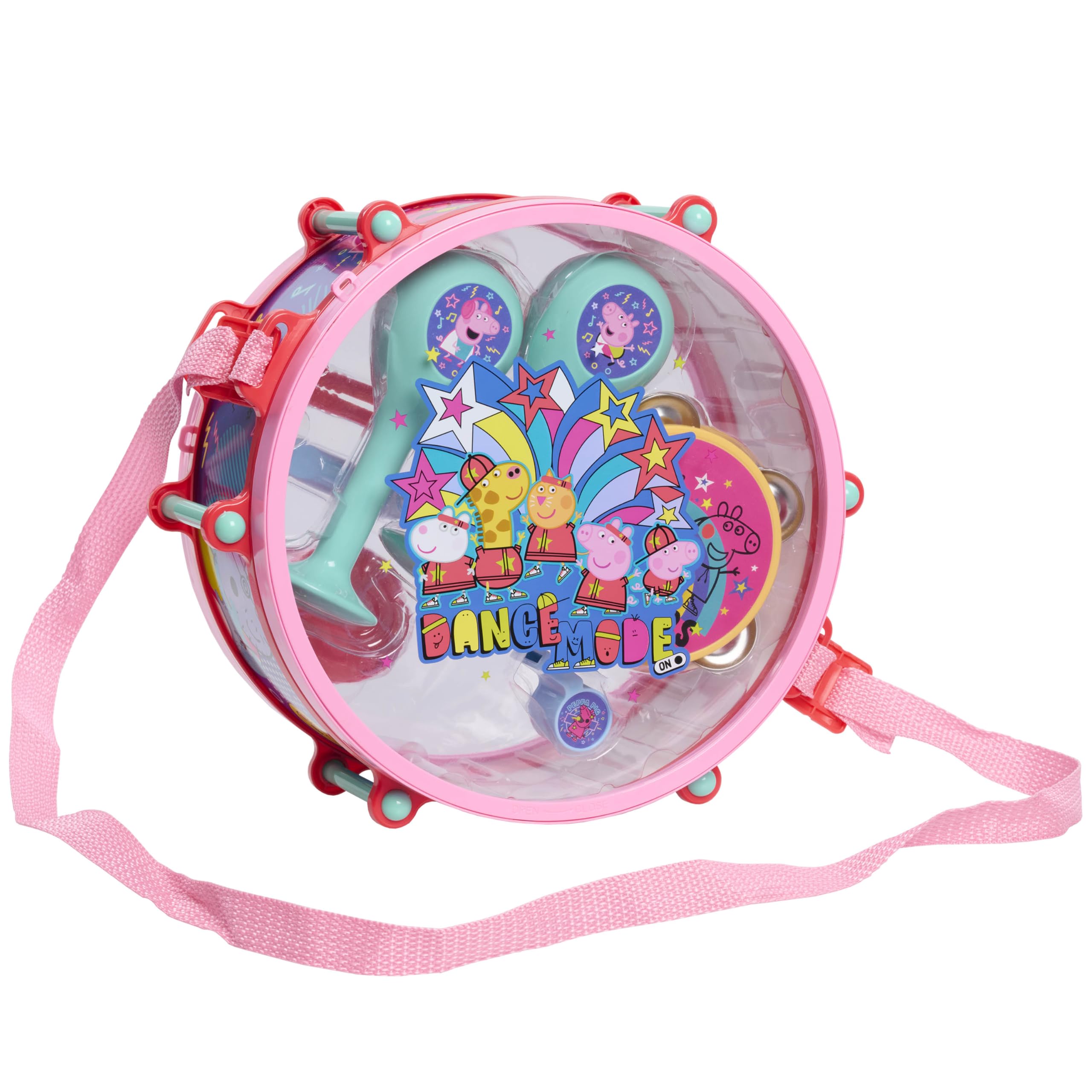 Peppa Pig Party Drum Set, 10-Pieces, 6 Musical Instruments, Pretend Play, Musical Education, Kids Toys for Ages 18 Month, Amazon Exclusive by Just Play