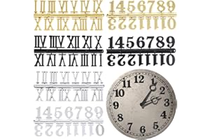GTZIQA 6 Sets Clock Numerals Kit, Arabic and Roman Numbers Clock Hands Accessories Wall Clock’s Face Making Parts for Design Repair Replacement DIY Digital Clock’s Numbers (Gold, Silver, Black)