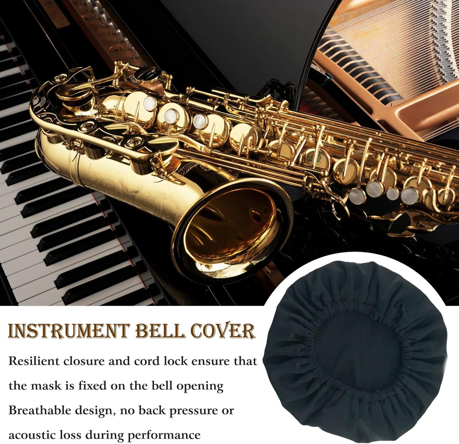 SUMAX1989 Instrument Bell Cover, Ideal for Trumpet, Alto, Bass Clarinet, Soprano Saxophone, 3.75-5”: Musical Instruments