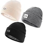 FURTALK Baby Toddler Winter Hat 3 Packs Baby Beanie Toddler Beanie Boys Girls Fleece Lined Kids Warm Knit Hats