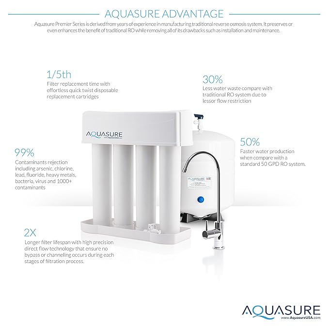 Aquasure Whole House Water Softener Reverse Osmosis Drinking Water Filter Bundle 32 000 Grains Amazon In Home Improvement