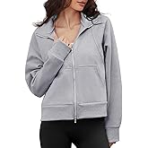 KOMEIANA Women's Zip Up Fleece Sweatshirt Jacket Long Sleeve Oversized Fall Winter Casual Cozy Outwear with Pockets
