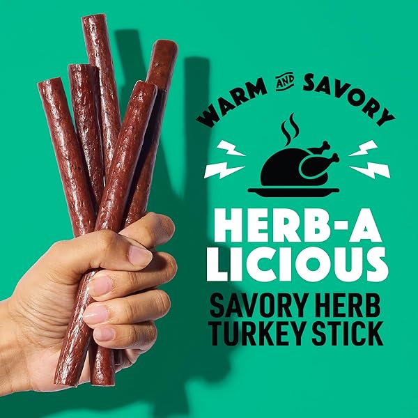 LORISSA’S KITCHEN PREMIUM FREE RANGE TURKEY JERKY SNACK STICKS 1-PACK: HERB-A-LICIOUS TURKEY FLAVOR, 8G PROTEIN, CERTIFIED FREE FROM TOP 9 ALLERGENS, GLUTEN-FREE, NON-GMO, ZERO SUGAR, KETO, PALEO