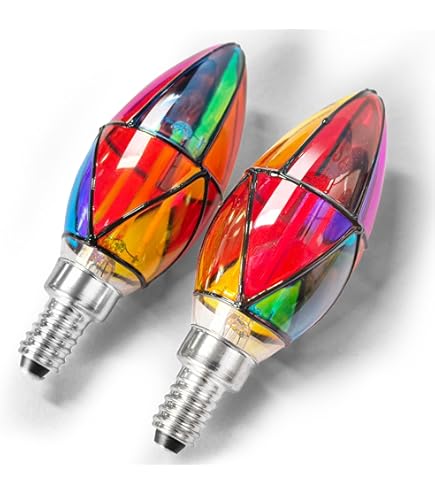 Greeogin Dimmable Stained Glass LED Edison Bulb, LED Color Bulb